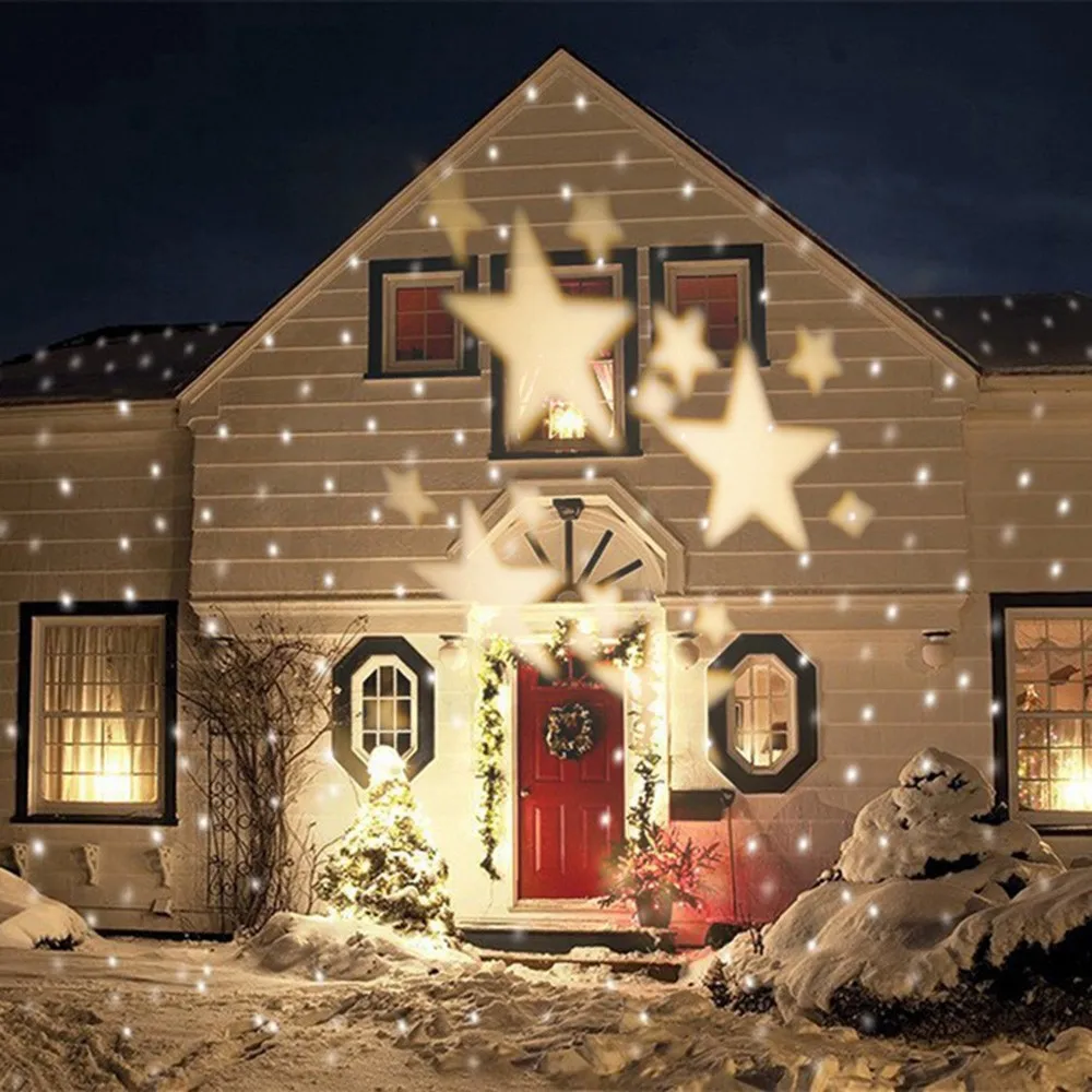 Светодиодный светильник с эффектом снежинки, Рождественский свет, наружный проектор, водонепроницаемый диско шар, для дома, сада, вечерние, ландшафтное освещение