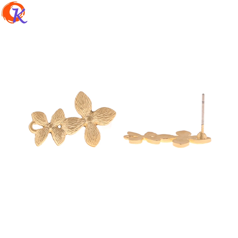 

Cordial Design 100Pcs 15*23MM Jewelry Making/Earring Stud/Matte Gold/Flower Shape/DIY Accessories/Hand Made/Earring Findings