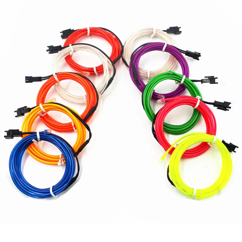  EL Wire 50M 100M 200M 500M 10 Colors Rope Tube Cable 2.3mm DIY Led Strip Flexible Neon Light Glow P - 32807902157