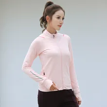 Куртки для бега спортивные пальто фитнес йога пальто дышащая плотно прилегающая с длинными рукавами беговые молнии быстросохнущие спортивные топы женские рубашки