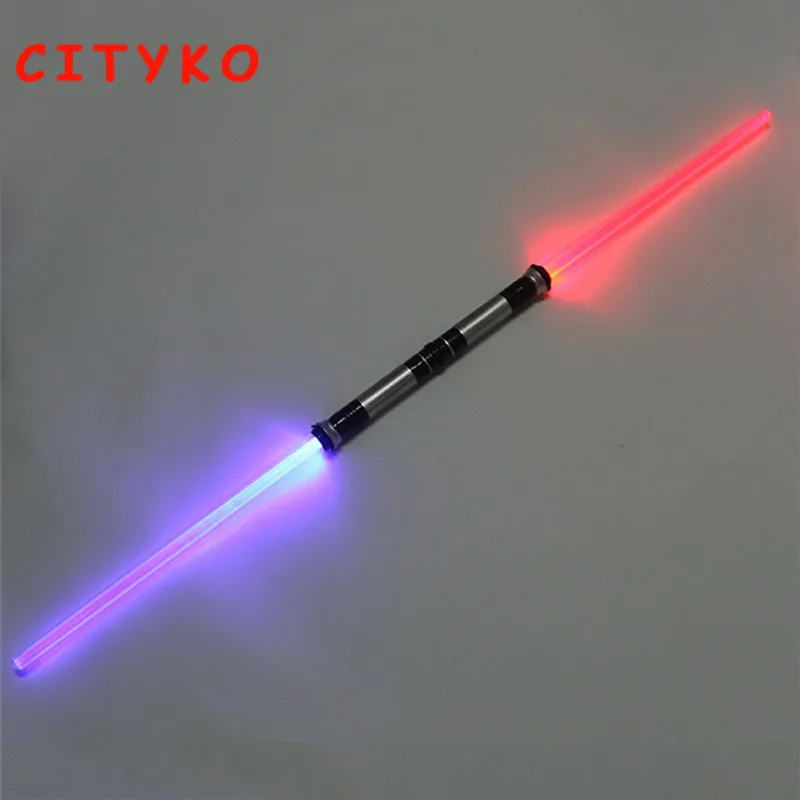 2 Pcs Sound Lightsaber Cosplay Star Wars laser sword Props Kids Double Light Saber Toy Sword for Boys Christmas Gifts 2 Pcs Sound Lightsaber Cosplay Star Wars laser sword Props Kids Double Light Saber Toy Sword for Boys Christmas Gifts