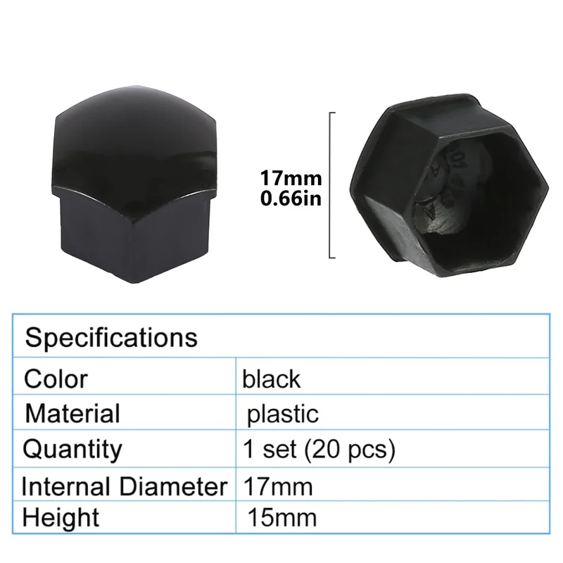 21 шт./компл. Автомобильные Колесные гайка с болтом 17 мм черные пластиковые гайки с удалением инструмента ступица винтовая защита Авто запасные части
