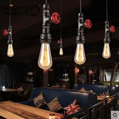 

60W Retro Loft Style Vintage Industrial Lighting Edison Pendant Light Lamp for Home Indoor Lighting In Water Pipe Design