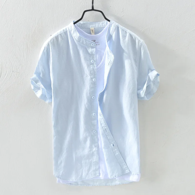 Новинка, летние льняные рубашки с коротким рукавом, дышащие крутые Гавайские рубашки, высокое качество, удобные рубашки, европейский размер, свободные
