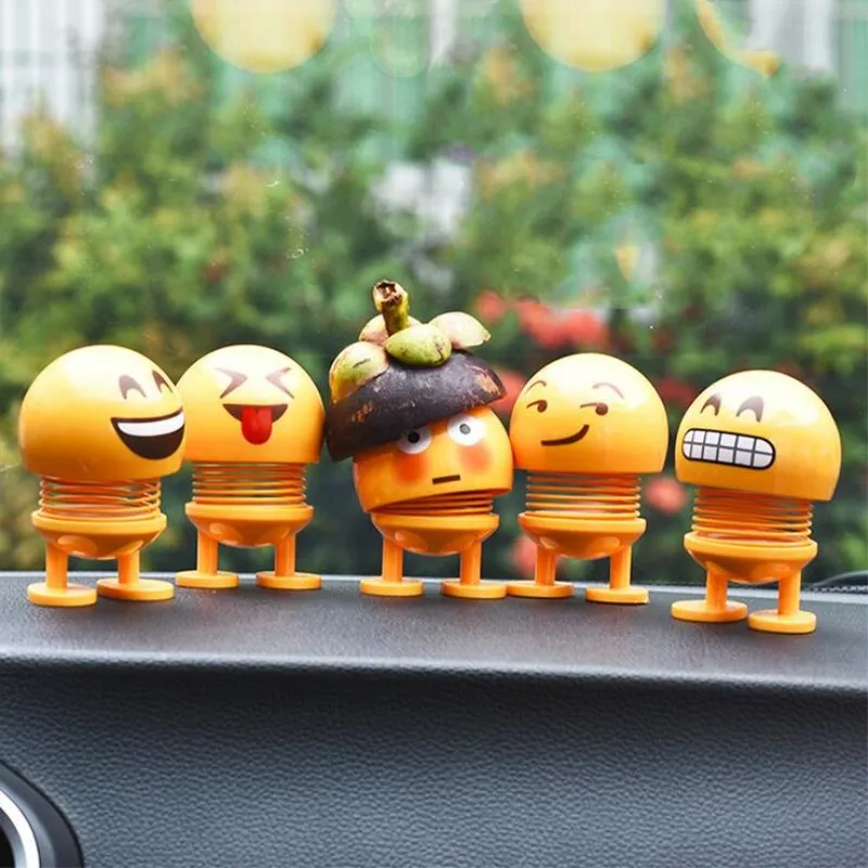 

Emoji Smile Shaking Head Doll kids Bounce Toy Cartoon Living Room Bedroom Shop Birthday Party Car Funny Model Ornaments Decor