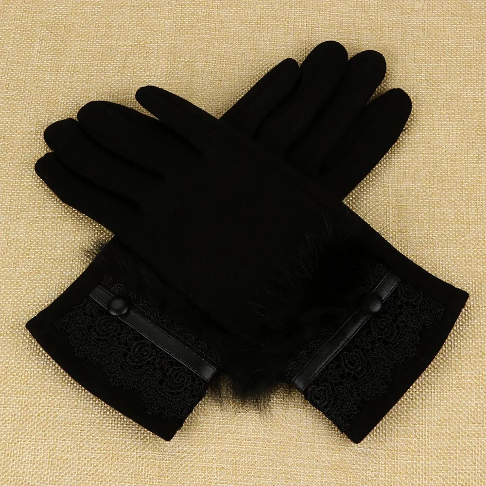 Women Female Gloves Winter Warm Cashmere Keep Warm Driving Full Finger Gloves Touch Screen ladys Glove luvas guantes 18Nov