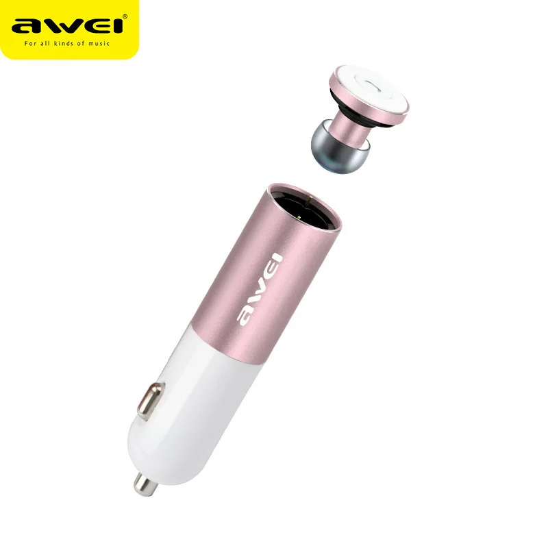 AWEI A870BL Мини Bluetooth Наушники Автомобильное зарядное устройство для телефона