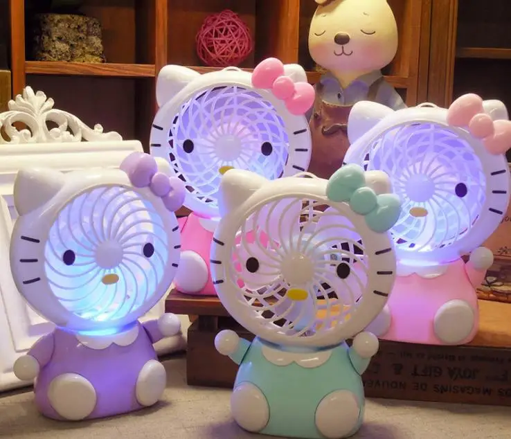 

Creative Cartoon Mini Fans Night Light kt doraemon bunny mouse etc Portable Rechargeable Led Night Lamp Birthday Gift Home Decor
