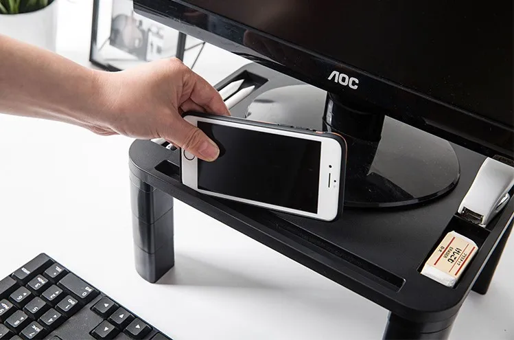 Goede Verstelbare Desktop Monitor Stand Computer Scherm Riser Plastic Plank Plint Sterke Laptop Stand Desk Houder Voor Notebook Tv