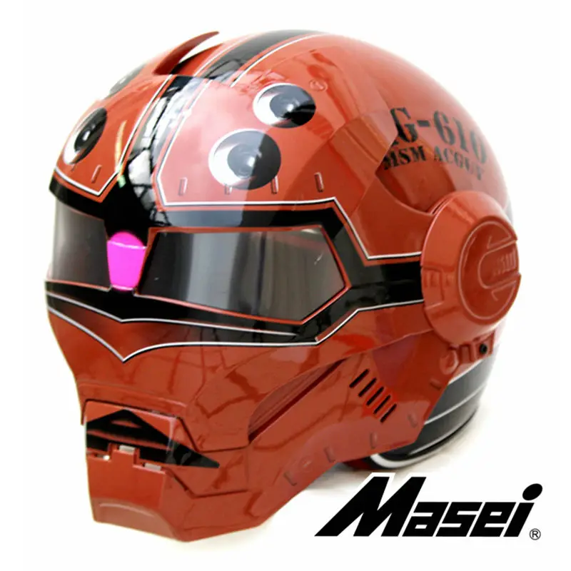 

2016 Brown Crab MASEI 610 motorcycle helmet IRONMAN Iron Man helmet half helmet open face helmet casque motocross