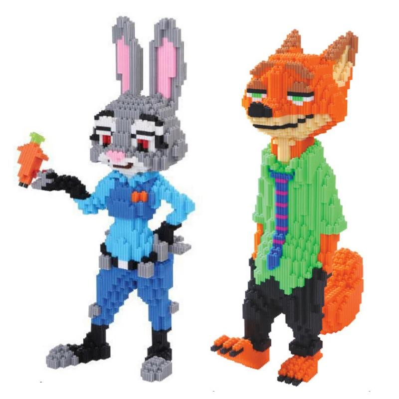 

America cartoon image Zootopia nanoblock judy rabbit niky fox micro diamond building block 42cm bricks toys for children gifts