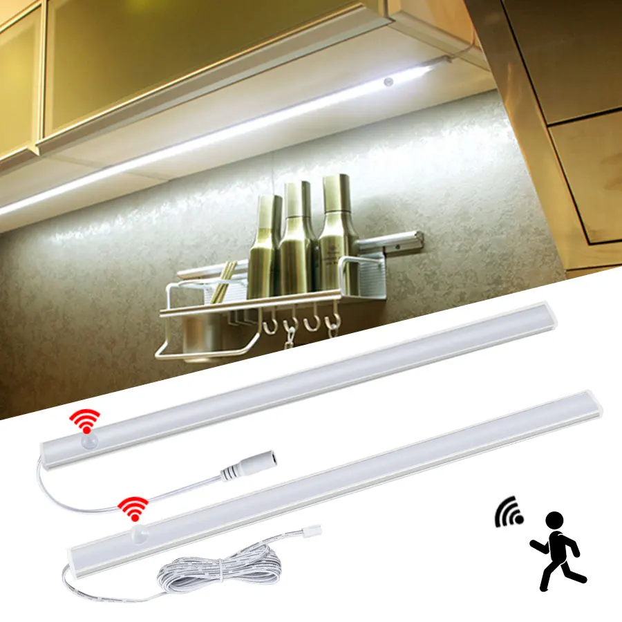 

Foxanon PIR Motion Sensor LED Cabinet Light DIY 12V LED Bar Light 30cm 40cm 50 cm Night Light for Wardrobe Closet Stairs Bedroom