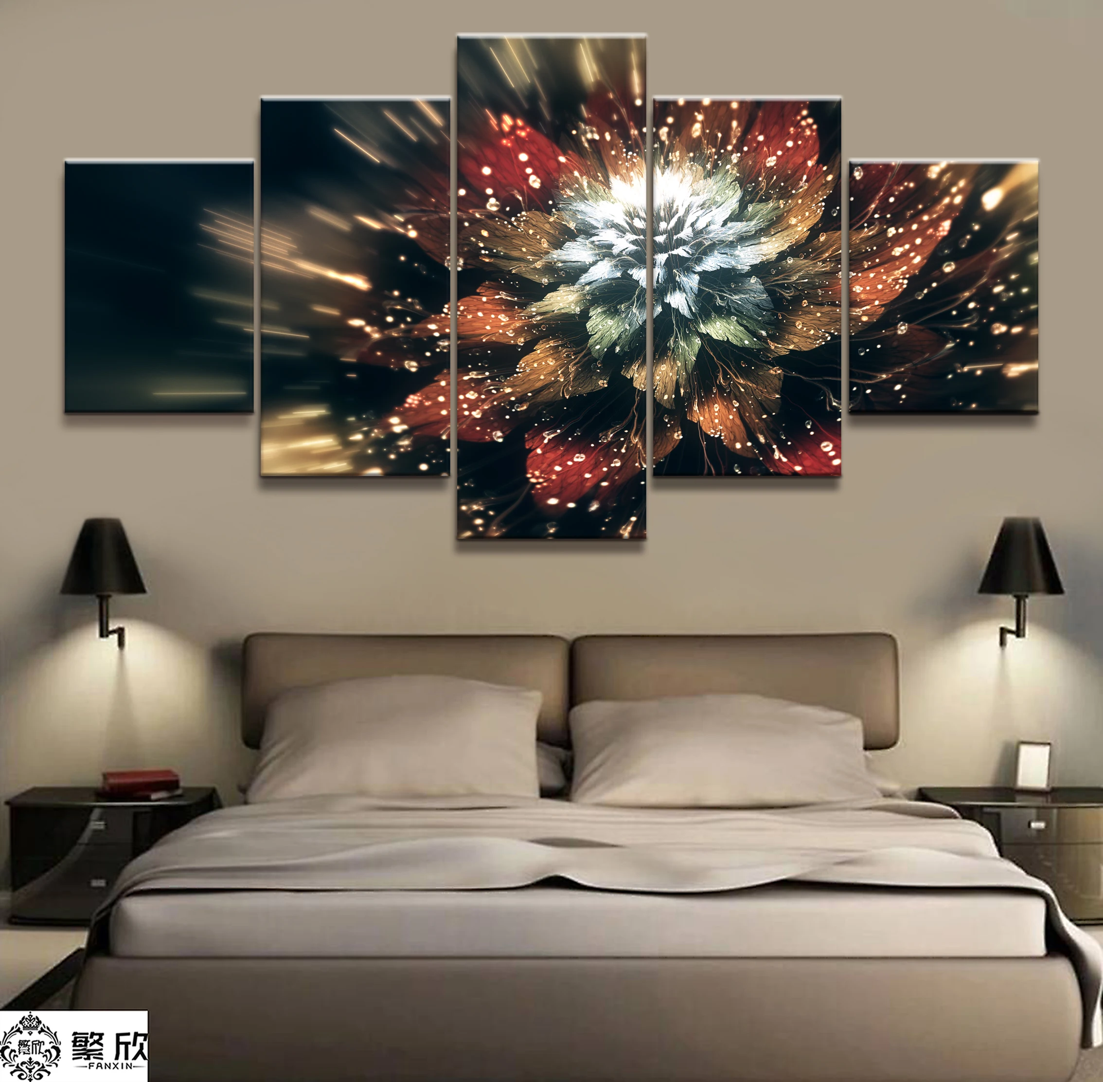 

Home Decor Modular Canvas Picture 5 Piece Natural Colourful Flowers Art Painting Poster Wall For Home Canvas Painting Wholesale