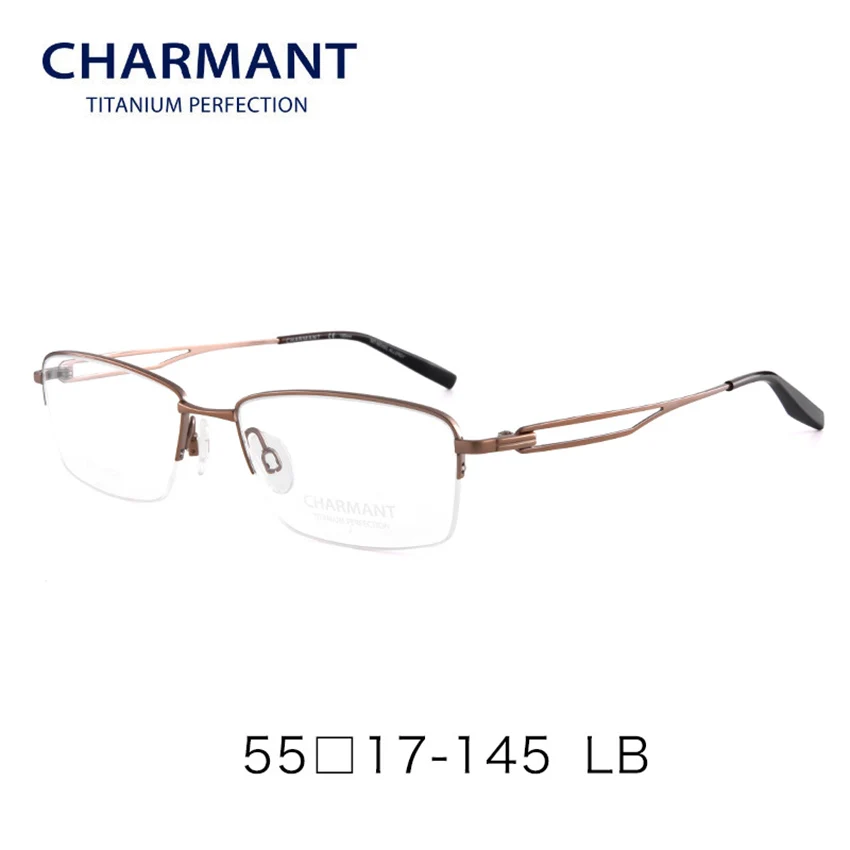 CHARMANT Beta Titanium Glasses Frames for Men Half Rimless Optical Spectacles Men Square Eyeglasses Frame CH10327 CHARMANT Beta Titanium Glasses Frames for Men Half Rimless Optical Spectacles Men Square Eyeglasses Frame CH10327