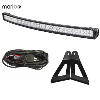 

Marloo For 1984-2001 Jeep XJ Cherokee Upper Roof Windshield A-pillar Mounting Brackets With 50Inch 288W Curved LED Light Bar