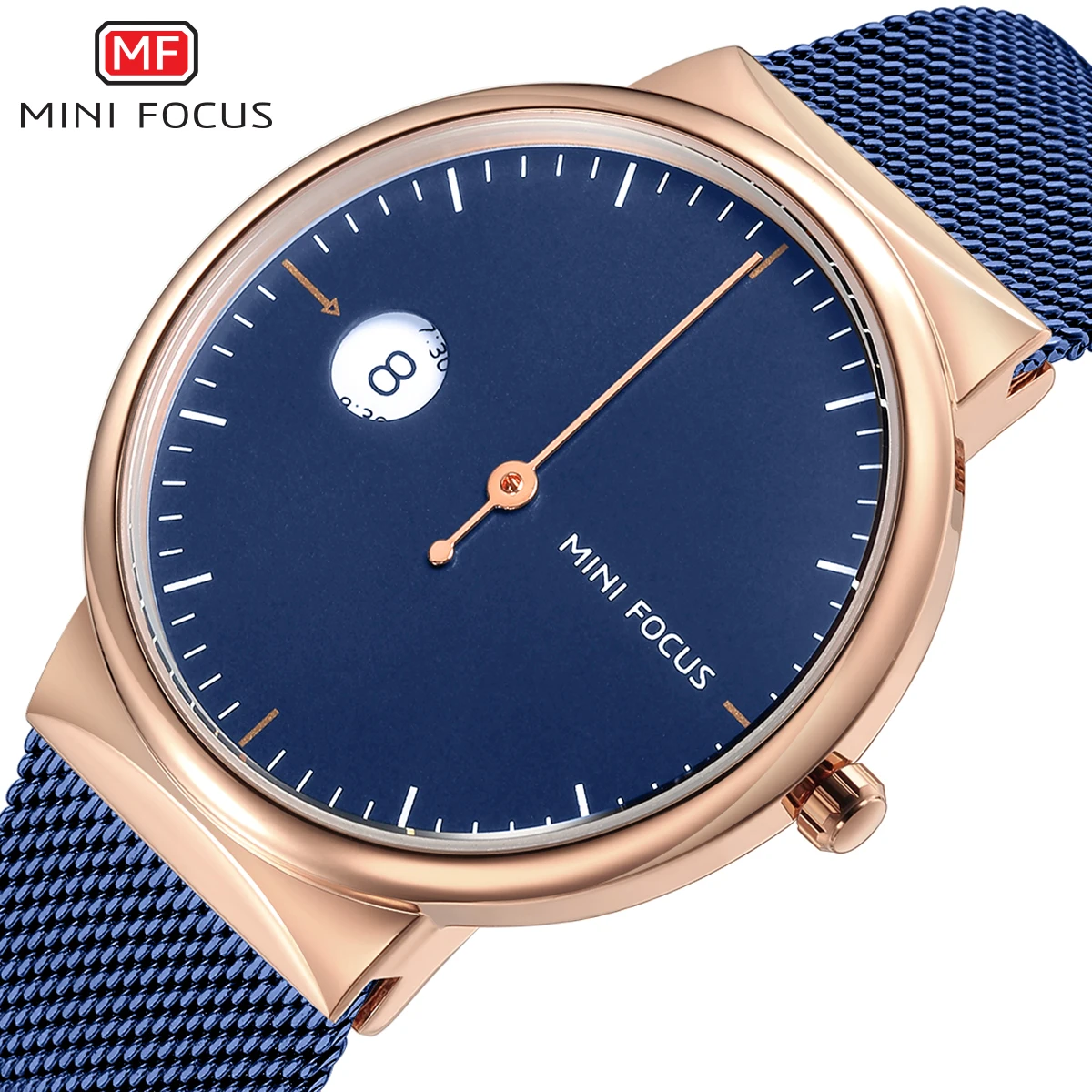 

MINIFOCUS 2018 Royal Marine Quartz Watch Men Ultra Thin Mesh Strap Date Display Fashion Elegant Concise Wrist Watches for Man