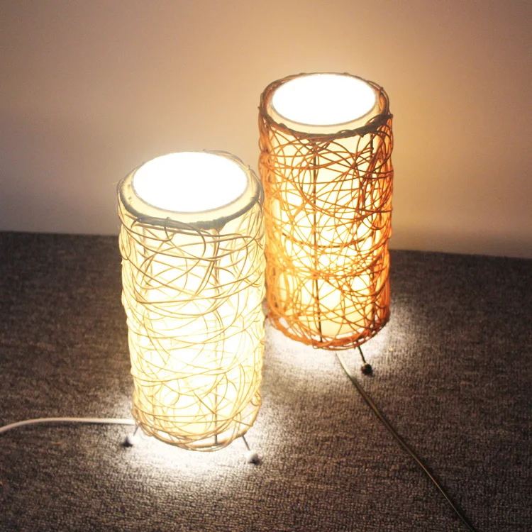 wicker bedside lamps