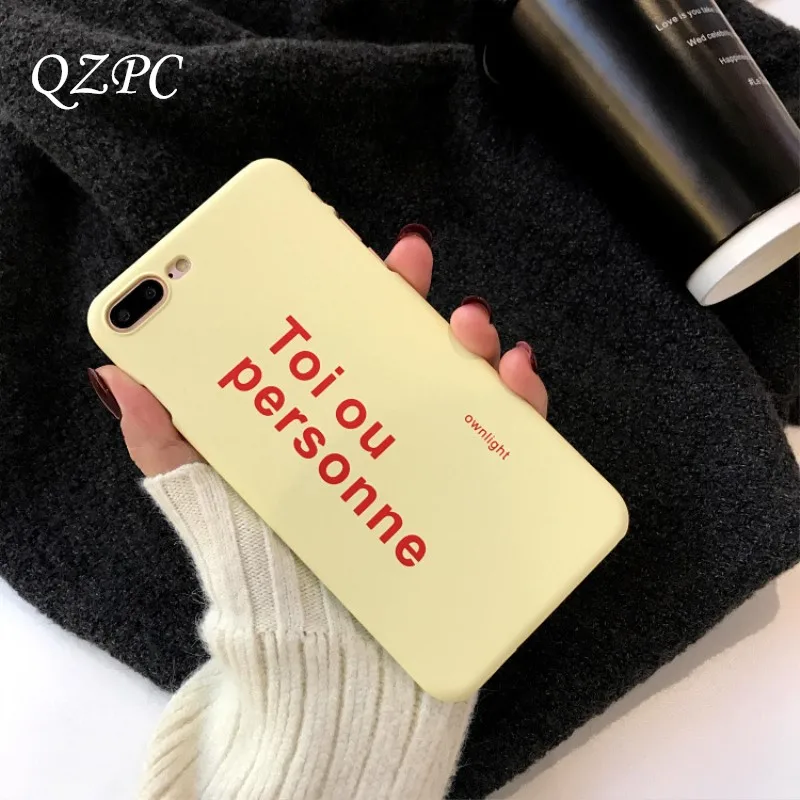 

Fashion Simple Quotes Phone Cases For iPhone6 6s 6plus 6splus 7Plus 8 8plus Case For iPhone X Cases Yellow Matte PC Dropshipping