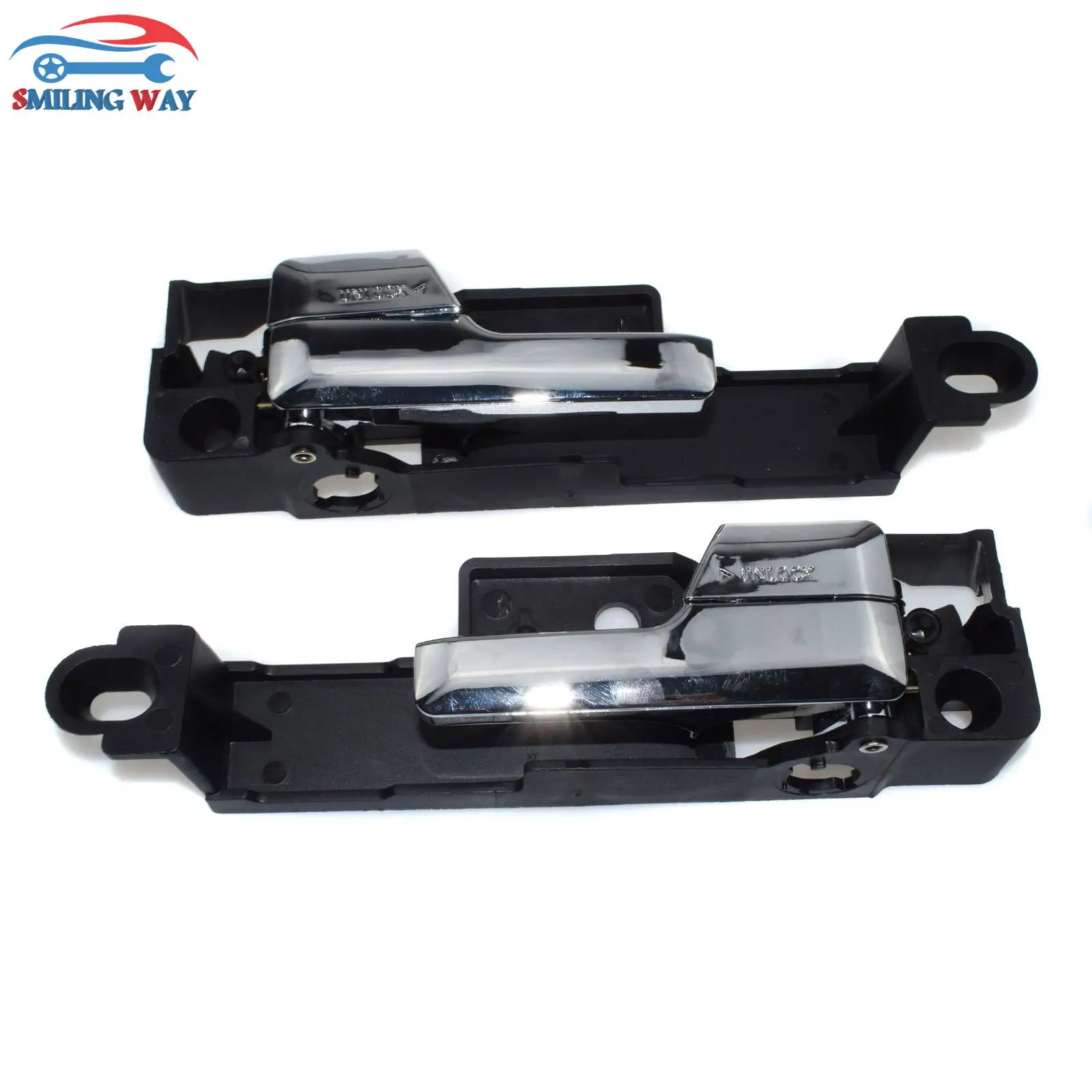 

SMILING WAY 2pcs Front Rear Right + Left Chrome Inside Interior Door Handle For Ford Fusion , Mercury Milan , Lincoln MKZ Zephyr