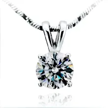 Звезда-guard Подлинная 1Ct стерлингового серебра 925 Белый позолоченный алмазный кулон для женщин цепь