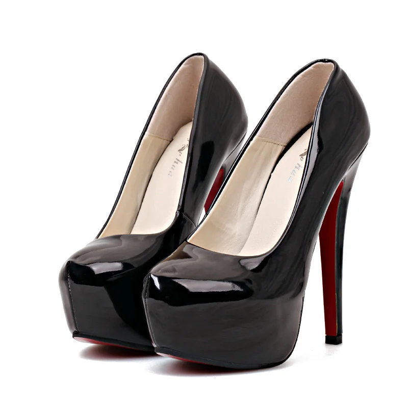 black high heel shoes with red bottom