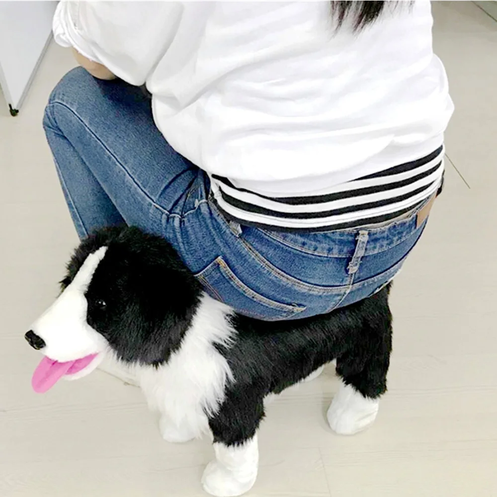cute simulated animal dog plush toy stuffed soft realistic dogs doll can ride on the back children gift decoration 2