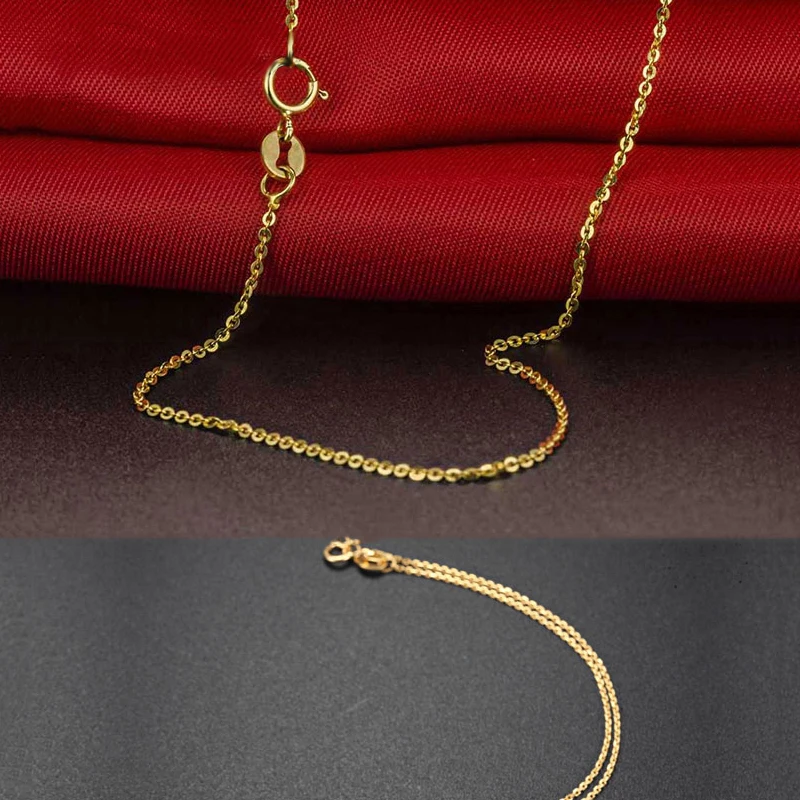 AINUOSHI Роскошные 18 K из розового золота желтого золота белого золота O форма для женщин Chian ожерелья для кулон для помолвки 45 см 18 дюймовая цепочка
