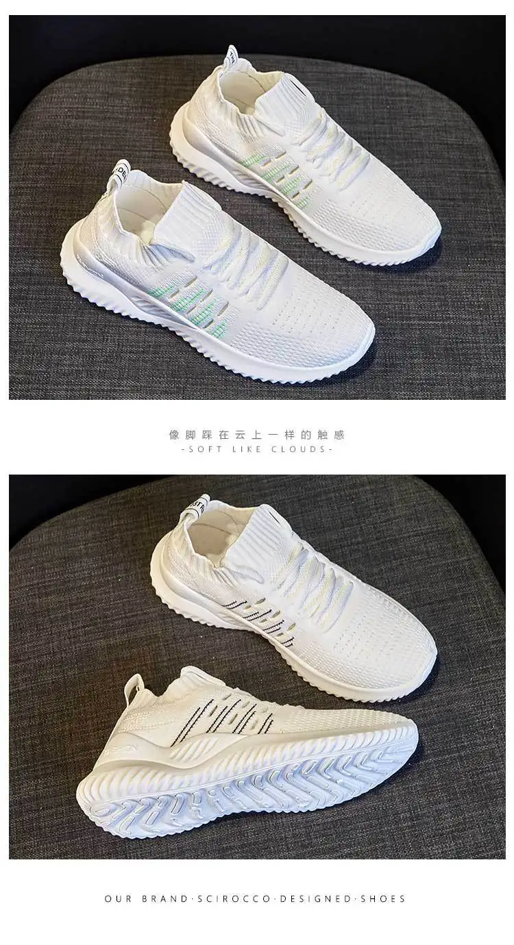 Top Quality Womens White Shoes Casual Mesh Sport Running Shoes Ladies Flats Lace-up Shoes Breathable Sneakers Zapatos De Mujer