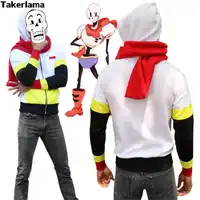 เกมUndertaleเครื่องแต่งกายอะนิเมะกกโครงกระดูกบราเดอร์Unisexเสื้อแขนยาวเสื้อกันหนาวหมวกคอสเพลย์คาร์ดิแกนท็อปส์เครื่องแต่งกายเสื้อ+ผ้าพันคอ