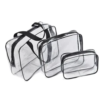 

Storage Bags 3 pieces/lot wholesale Transparent Bag plastic bags cosmetic organizer luggage organizer travel storage bag sale