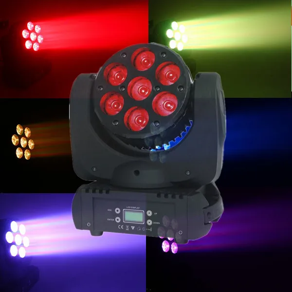 

2015 Sale Fast Shipping LED Moving Head Wash Big 7x12W RGBW 4in1 Quad with Advanced 15 Channels DJ Disco Stage lamp Free Shpping