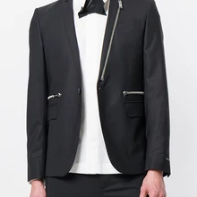 XS-5XL Мужская Новая мода волосы стилист Мода прогулка-шоу воротник молния дизайн костюм куртка плюс размер певица костюмы