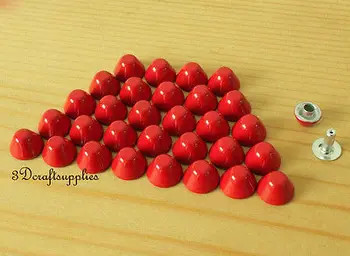 

Purse feet studs leather rivet bag clothing shoes 100 sets 8 mm Red M65C