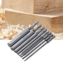 8 шт шестигранный партии 100 мм длиной S2 Материал электрический шуруповерт, отвертка головка с магнитный съемник для жестких бирок для электронного отслеживания товара силы