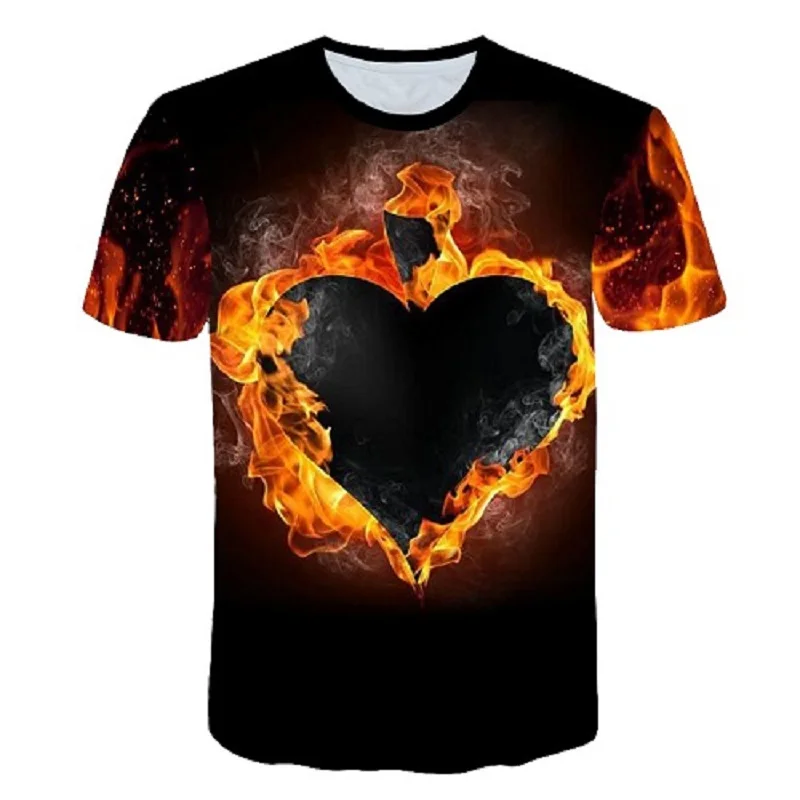 

True Fire, Hot Skulls, Water Mountain World 3D Tee Style Printed, Men Women Style T-shirt,Fashion New Style Men Funny T-shirt