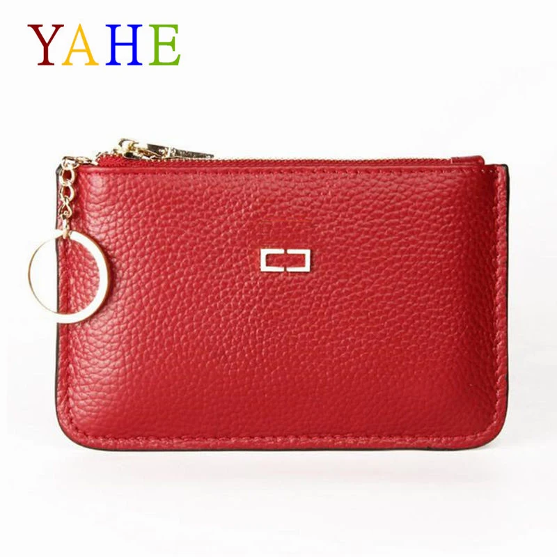 

YaHe Ultra-Thin Women Coin Wallet 2018 Brand Clutch Pouch Genuine Leather Card Holder Bags Slim Zipper Coin Purse for Girls Kids
