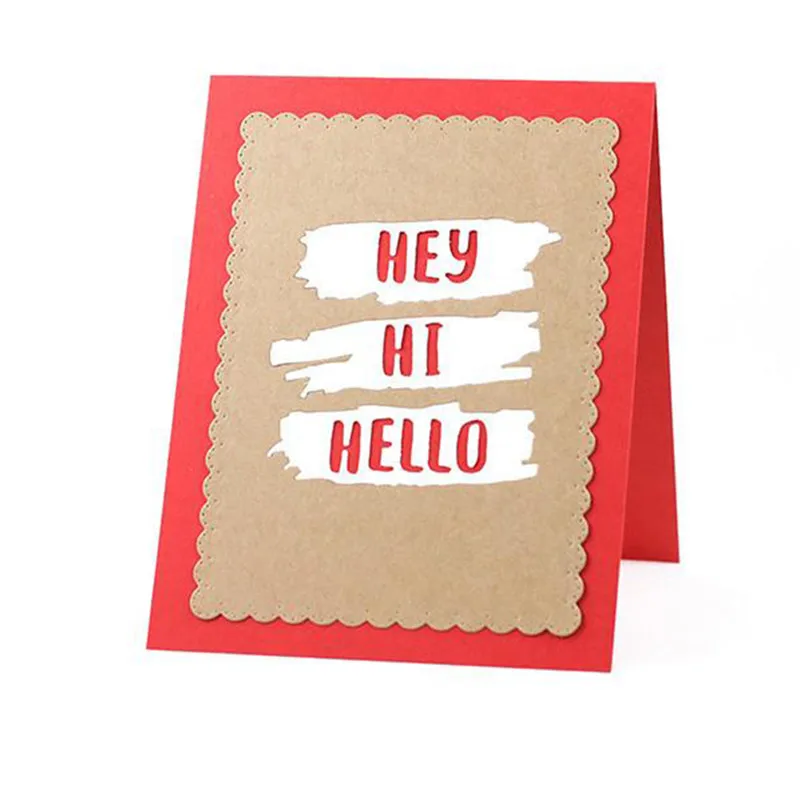 

Naifumodo Hey Hi Hello letters Metal Cutting Dies Naifumodo and Cutting Card Making Decor DIY Embossing Stencil Crafts Paper