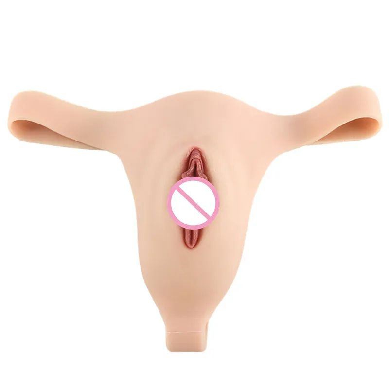 

Silicone Simulation Skin Fake Vaginal Pants Abalone Type Labia T String Shemale Transvestites Crossdresser Fake Vaginal Thong