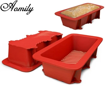 

Aomily Rectangular Stripe Silicone Loaf Cake Baking Bread Molds DIY Chocolate Mould Pastry Bread Cake Bakware Tools Soap Mold