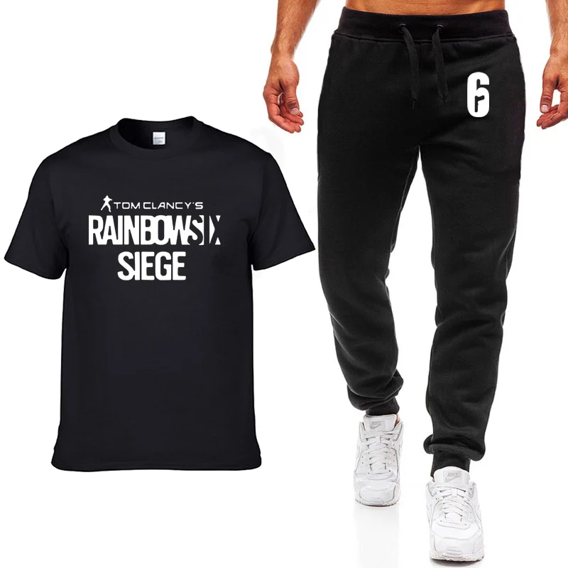 

Summer Men t Shirt Tom Clancys Rainbow Six Siege T-shirts Casual Fashion Hip Hop cotton T-Shirt high quality T Shirts+pants suit