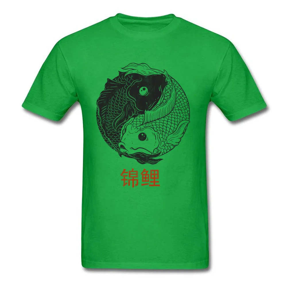 KOI FISH T-shirts for Men Geek Summer Fall Tops & Tees Short Sleeve New Coming Casual Sweatshirts Crew Neck 100% Cotton Fabric KOI FISH green