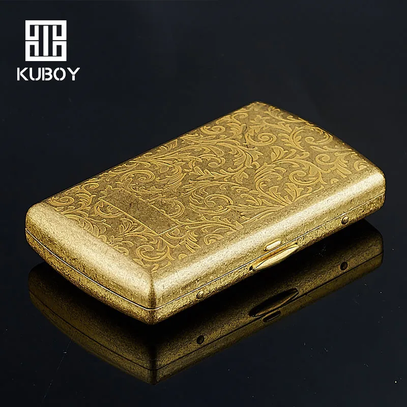 Hongkong kumboy новый модный Карманный чехол для 12 сигарет коробки из чистой меди Танг
