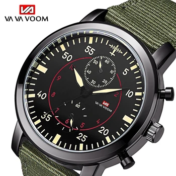

2019 Men's Sports Waterproof Watch Army Pilot Military Watch Fashion Watch Men Nylon Belt Quartz Wrist Watch relogio masculino