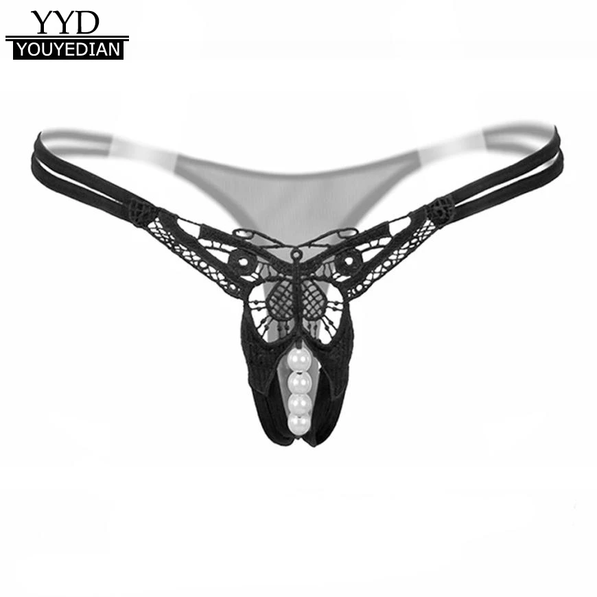 

Sexy Lace Underwear Women Pendant Pearl G String And Thongs Women Panties Low Waist Underpanties For Ladies Bragas Mujer *1201