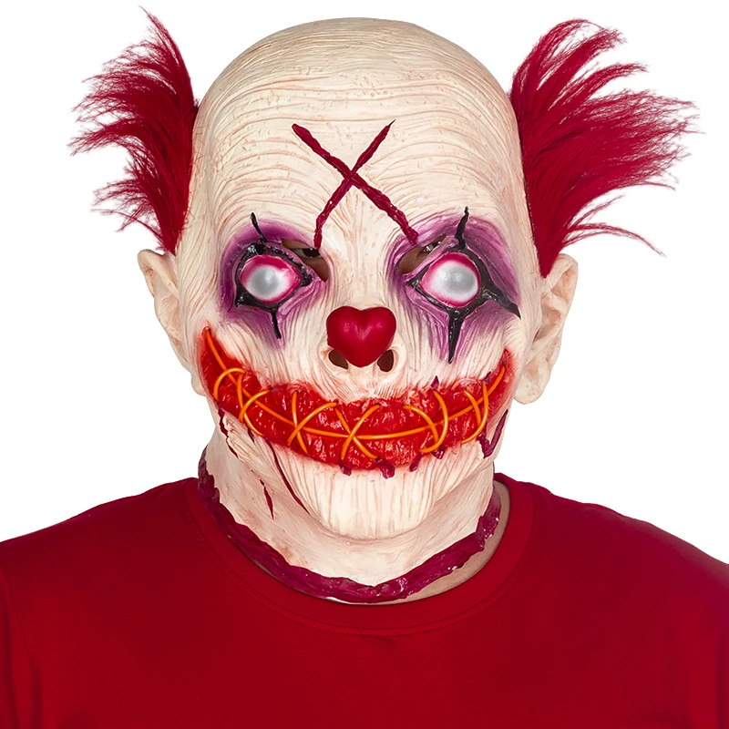 

2019 New Movie Latex Joker Mask Pennywise Clown Mask Red Circus Hair Scary Momo Mask In Stock