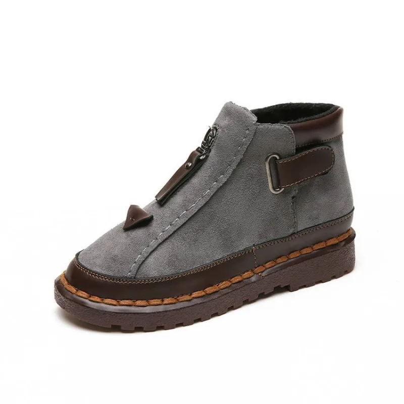 

Women Ankle Shoes women new British style Chelsea boots winter oversized platform block flats Buckle Strap Low1cm-3cm Yasilaiya