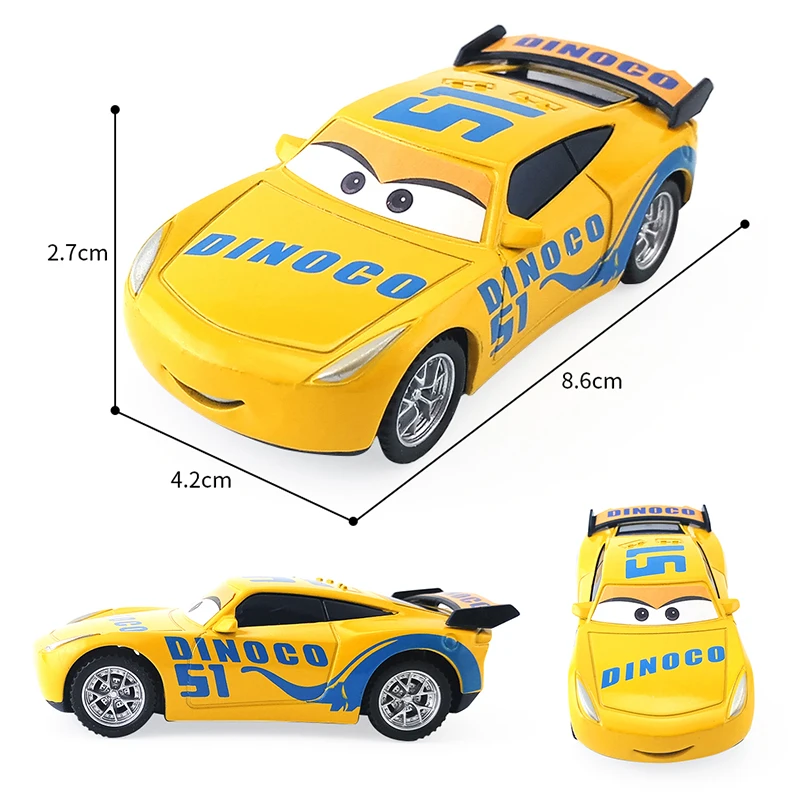 4 шт./компл. disney Pixar Cars 3 Lightning McQueen Круз Джексон шторм матер Металлический Литой Сплав Модель автомобиля игрушки для детей
