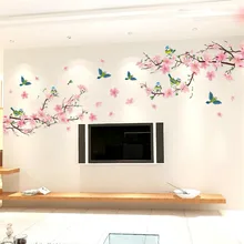 Sakura Wall Stickers Decal Bedroom Living room DIY Flower Removable PVC Art wallpaper Beautiful home decorations Stickers Decals