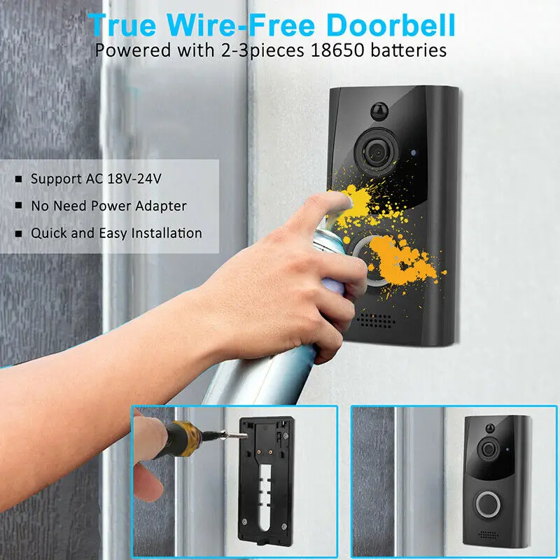 

Smart WiFi Doorbell Video Wireless Remote Door Bell Chime Phone APP