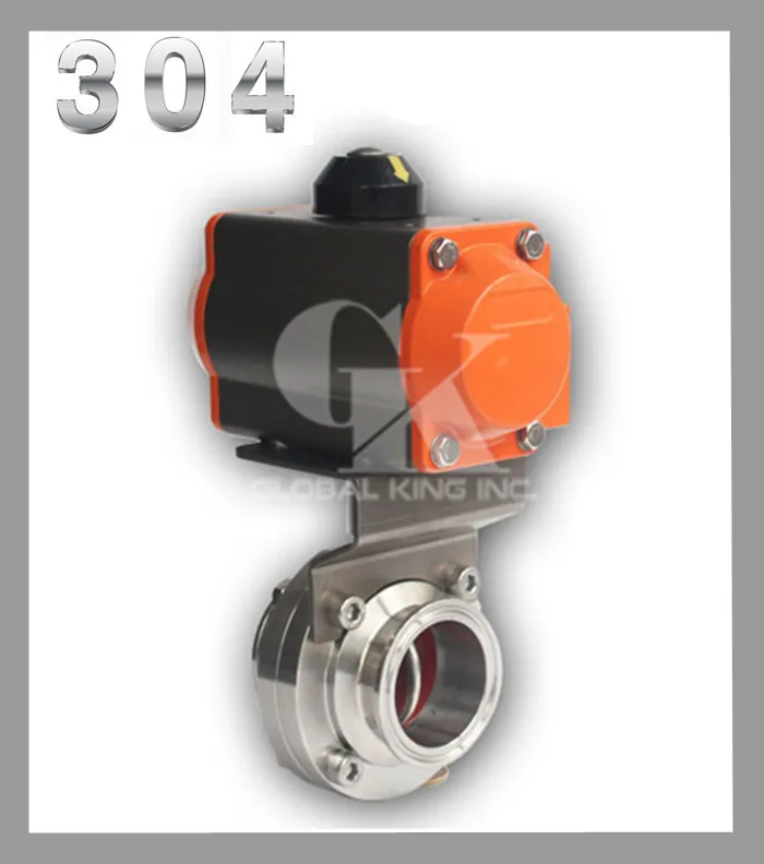 

2" Sanitary Stainless 304 Tri-Clamp Silicone Pneumatic Butterfly Valve
